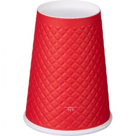 Стакан одноразовый бум двухслойный d-90мм 300мл Waffle Red (25шт/уп)