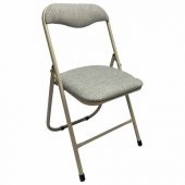 Стул складной для дома и офиса РС04, бежевый перламутровый каркас, рогожка бежевая Стул складной для дома и офиса РС04, бежевый перламутровый каркас, рогожка бежевая