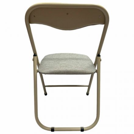 Стул складной для дома и офиса РС04, бежевый перламутровый каркас, рогожка бежевая Стул складной для дома и офиса РС04, бежевый перламутровый каркас, рогожка бежевая