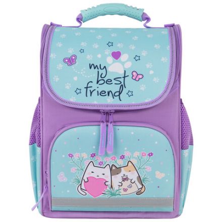 Ранец ПИФАГОР BASIC, 1 отделение, 3 кармана, эргономичная спинка, "Cat friends", 35х28х18 см, 272048 Ранец ПИФАГОР BASIC, 1 отделение, 3 кармана, эргономичная спинка, "Cat friends", 35х28х18 см, 272048