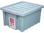 Ящик 500х390х250 мм с крышкой и клипсами мятный Ящик 500х390х250 мм с крышкой и клипсами мятный