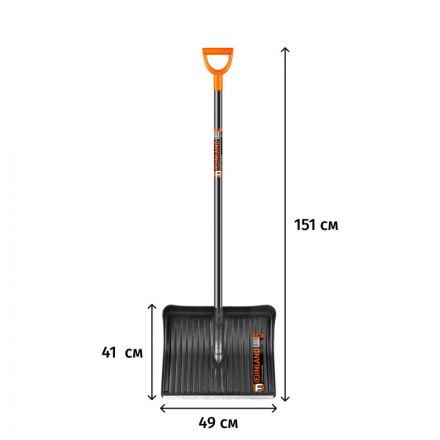 Лопата снеговая FINLAND пластик с черенком 1023-Ч Лопата снеговая FINLAND пластик с черенком 1023-Ч