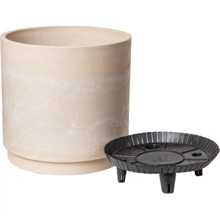 Горшок д/растений с вклад.конт.воды Круг.,ПЕСОЧНЫЙ (БЕЖЕВЫЙ),30л,H-16G35 Горшок д/растений с вклад.конт.воды Круг.,ПЕСОЧНЫЙ (БЕЖЕВЫЙ),30л,H-16G35