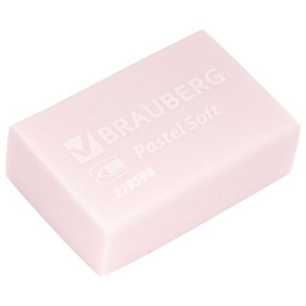 Ластики BRAUBERG "Pastel Soft" НАБОР 12 шт., размер ластика 31х20х10 мм, экологичный ПВХ, 229598