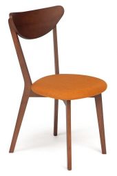 Стул мягкое сиденье/ цвет сиденья - Оранжевый, MAXI (Макси), каркас бук, сиденье ткань, 86*48.5*54.5, коричневый