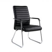 Конференц-кресло BN_TQ_Echair-806 VPU кожзам черный, хром