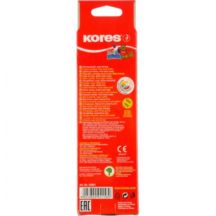 Карандаши цветные 2цв 3-гран,двустор Kores JUMBO 94851 Карандаши цветные 2цв 3-гран,двустор Kores JUMBO 94851