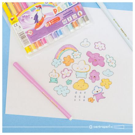 Фломастеры ПАСТЕЛЬНЫЕ 12 ЦВЕТОВ CENTROPEN "Colour World Pastel", смываемые, 7550/12TP, 7 7550 1287 Фломастеры ПАСТЕЛЬНЫЕ 12 ЦВЕТОВ CENTROPEN "Colour World Pastel", смываемые, 7550/12TP, 7 7550 1287