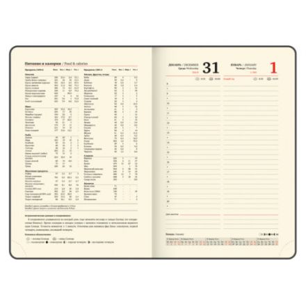 Ежедневник датированный 2026, А5, 143х218 мм, BRAUBERG "Journal", под кожу, застежка, держатель для ручки, органайзер, серый, 117381