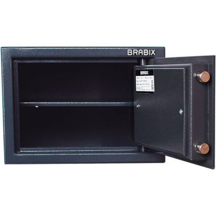 Сейф BRABIX "КМ-260", 260х360х290 мм, 13 кг, ключевой замок + полка, крепление к стене, 291165 Сейф BRABIX "КМ-260", 260х360х290 мм, 13 кг, ключевой замок + полка, крепление к стене, 291165
