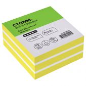 Блок для записей на склейке СТАММ "Имидж", 9*9*4,5см, желтый