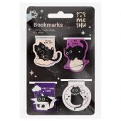 Закладки магнитные для книг, 4шт., MESHU "Meow Space", голографическая фольга Закладки магнитные для книг, 4шт., MESHU "Meow Space", голографическая фольга