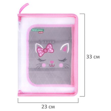 Папка для труда на молнии BRAUBERG KIDS А4, 1 отделение, прозрачная, органайзер, "Tiny cutie", 273397 Папка для труда на молнии BRAUBERG KIDS А4, 1 отделение, прозрачная, органайзер, "Tiny cutie", 273397