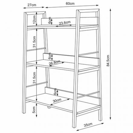 Стеллаж на металлокаркасе BRABIX "LOFT SH-002", 600х350х845 мм, цвет морёный дуб, 641231