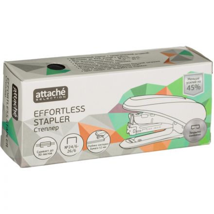 Степлер Attache Selection MSGY2430 (№24/6-26/6)до 30л,энергосбер,металл,сер