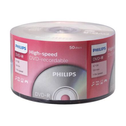 Диск DVD-R PHILIPS, 4,7 Гб, 16x, Bulk (термоусадка без шпиля), КОМПЛЕКТ 50 шт., DM4S6U50F/97 Диск DVD-R PHILIPS, 4,7 Гб, 16x, Bulk (термоусадка без шпиля), КОМПЛЕКТ 50 шт., DM4S6U50F/97