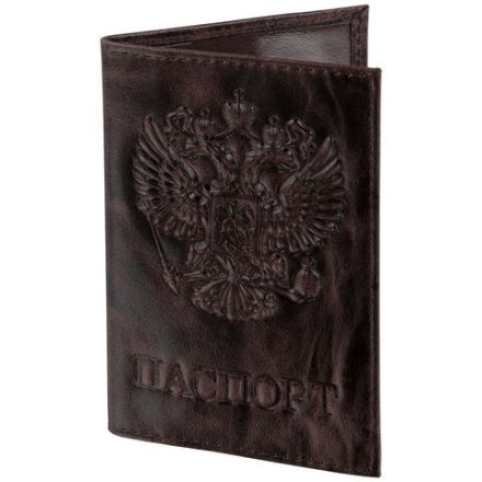 Обложка для паспорта натуральная кожа пулап, 3D герб + тиснение "ПАСПОРТ", темно-коричневая, BRAUBERG, 238194 Обложка для паспорта натуральная кожа пулап, 3D герб + тиснение "ПАСПОРТ", темно-коричневая, BRAUBERG, 238194