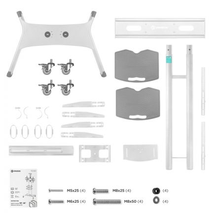 Стойка Onkron для телевизора с кронштейном 50-86, мобильная, белая TS1881 Стойка Onkron для телевизора с кронштейном 50-86, мобильная, белая TS1881