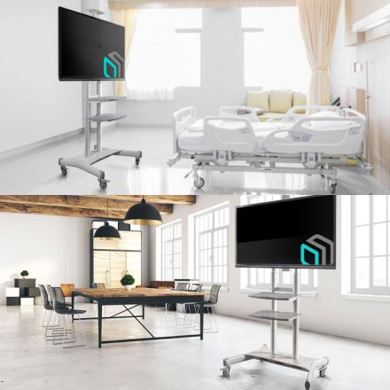 Стойка Onkron для телевизора с кронштейном 50-86, мобильная, белая TS1881 Стойка Onkron для телевизора с кронштейном 50-86, мобильная, белая TS1881