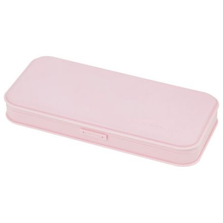 Пенал пластиковый BRAUBERG, пастельный розовый, С НАКЛЕЙКАМИ, 21х9х3 см, 272271