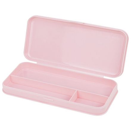 Пенал пластиковый BRAUBERG, пастельный розовый, С НАКЛЕЙКАМИ, 21х9х3 см, 272271