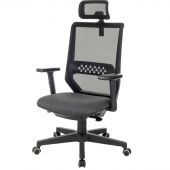 Кресло VB_EChair 663 TC-H черный TW-01 38-418 сетка/ткань Кресло VB_EChair 663 TC-H черный TW-01 38-418 сетка/ткань