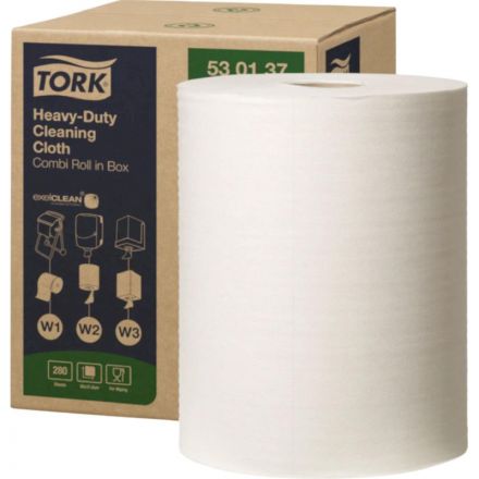 Материал протирочный нетканый Tork W1/W2/W3 280лx1рул/кор, белый 530137