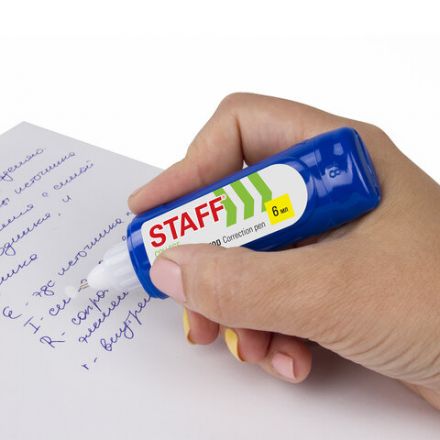 Ручка-корректор STAFF "College", 6 мл, металлический наконечник, плоский корпус, 227569 Ручка-корректор STAFF "College", 6 мл, металлический наконечник, плоский корпус, 227569