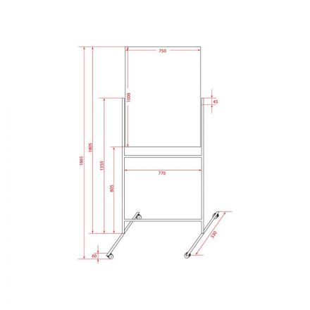 Доска магнитно-маркерная 75x100 BoardSYS Twist, мобильн., поворотн
