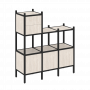 Loft Прямой стеллаж наборный VR.L-13 Денвер светлый/Чёрный металл 1278*446*1458