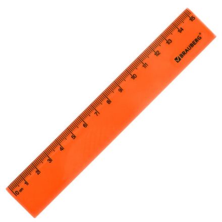 Линейка пластиковая 15 см, BRAUBERG "NEON", ассорти, пакет, 210750 Линейка пластиковая 15 см, BRAUBERG "NEON", ассорти, пакет, 210750