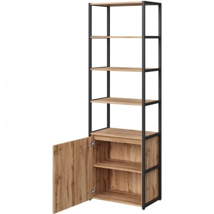Стеллаж для документов K-Loft 241H026 670х400х2105 дуб натур/черный Стеллаж для документов K-Loft 241H026 670х400х2105 дуб натур/черный