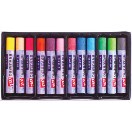 Пастель масляная художественная BRAUBERG ART CLASSIC, УТОЛЩЕННАЯ, 12 цветов, круглое сечение, 181450 Пастель масляная художественная BRAUBERG ART CLASSIC, УТОЛЩЕННАЯ, 12 цветов, круглое сечение, 181450