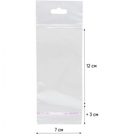 Пакет БОПП 70х120мм +30мм клапан со скотчем, европодвес 25 мкм 100 шт/уп Пакет БОПП 70х120мм +30мм клапан со скотчем, европодвес 25 мкм 100 шт/уп