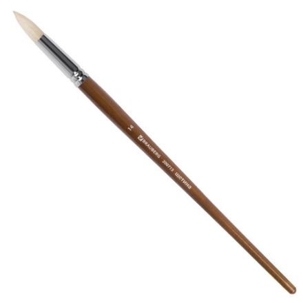 Кисть художественная профессиональная BRAUBERG ART CLASSIC, щетина, круглая, № 14, длинная ручка, 200713 Кисть художественная профессиональная BRAUBERG ART CLASSIC, щетина, круглая, № 14, длинная ручка, 200713