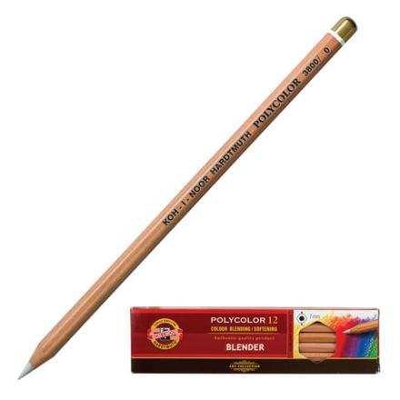 Карандаш-блендер KOH-I-NOOR, 1шт., "Polycolor", белый, 3,8 мм, мягкий, заточенный, 3800000001KS Карандаш-блендер KOH-I-NOOR, 1шт., "Polycolor", белый, 3,8 мм, мягкий, заточенный, 3800000001KS