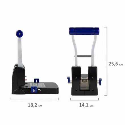 Дырокол металлический МОЩНЫЙ BRAUBERG "EXTRA Heavy duty", до 110 листов, черно-синий, 272721