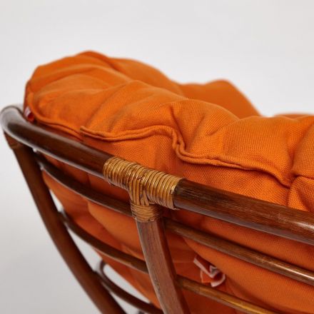 Кресло Папасан/Papasan (23/01 W) /с подушкой и ремешками/ диаметр подушки 122см, 115х101х104см, пекан орех, ткань оранжевый, с 23 Кресло Папасан/Papasan (23/01 W) /с подушкой и ремешками/ диаметр подушки 122см, 115х101х104см, пекан орех, ткань оранжевый, с 23