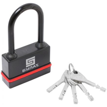 Замок навесной всепогод_УЗК Булат ВС 3-Н75-01 ПЛ (75xd=10) чугун черн.(5кл)