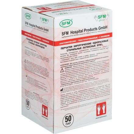Мед.хирург. перчатки латекс. (стерил.) неопудр. ПАФ SFM (6,0) 50пар/уп Мед.хирург. перчатки латекс. (стерил.) неопудр. ПАФ SFM (6,0) 50пар/уп