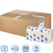 Полотенца бумажные д/дисп. Luscan Professional Vслож1слбелцел250л15пач/уп