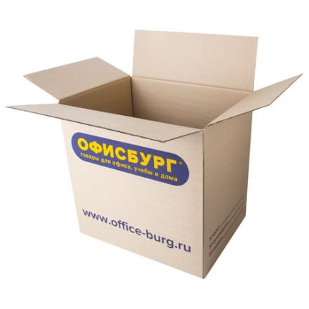 Гофроящик с логотипом, длина 370 х ширина 270 х высота 370 мм, марка Т22, профиль В, ОФИСБУРГ, 440138