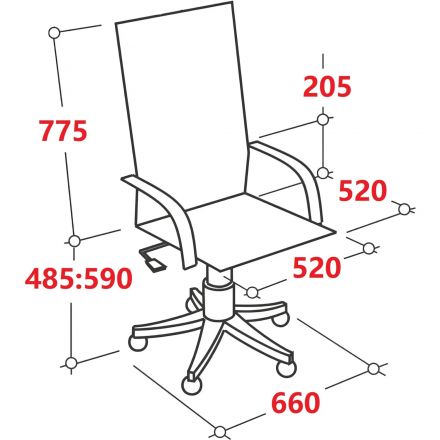 Кресло BN_SH_EChair-565 TW сетка/ткань черный, хром