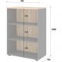 Стеллаж для документов низкий К-Loft 241H011 выс 1080 дуб натур./графит Стеллаж для документов низкий К-Loft 241H011 выс 1080 дуб натур./графит