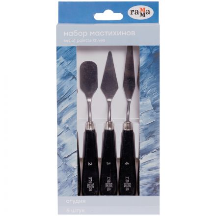 Мастихины кованые Гамма "Студия", набор 5шт. Мастихины кованые Гамма "Студия", набор 5шт.