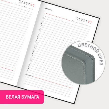 Ежедневник недатированный А5 138х213 мм, BRAUBERG "Safari", под кожу, магнит, 160 л., Snake, серый, 116594 Ежедневник недатированный А5 138х213 мм, BRAUBERG "Safari", под кожу, магнит, 160 л., Snake, серый, 116594