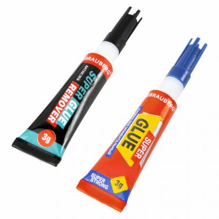 Клей моментальный Суперклей 5 шт. по 3 г + "Антиклей" в подарок, BRAUBERG EXTRA, 608107 Клей моментальный Суперклей 5 шт. по 3 г + "Антиклей" в подарок, BRAUBERG EXTRA, 608107