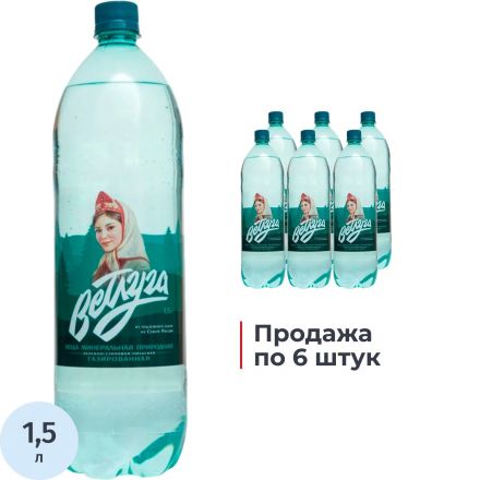 Вода минеральная Ветлуга лечебно-столовая газ ПЭТ 1,5л