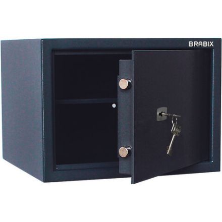Сейф BRABIX "КМ-310", 310х430х375 мм, 20 кг, ключевой замок + полка, крепление к стене, 291166 Сейф BRABIX "КМ-310", 310х430х375 мм, 20 кг, ключевой замок + полка, крепление к стене, 291166