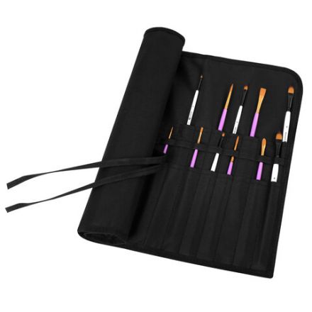 Пенал-скрутка органайзер для кистей и инструментов, 40 ячеек, черный, BRAUBERG ART DEBUT, 272994